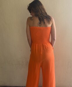 Alternative view of Combinaison unie smokée Julia orange
