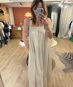 Robe nouée dos Selena beige