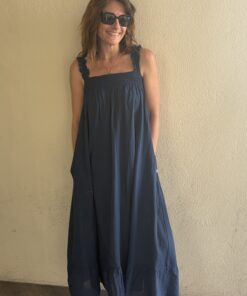 Robe nouée dos Selena bleu marine