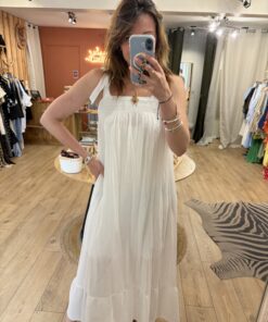 Robe nouée dos Selena blanche