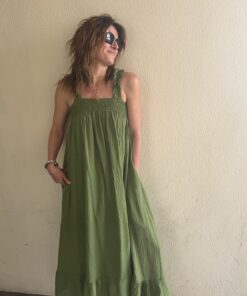 Robe nouée dos Selena verte