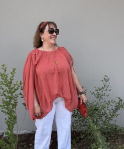 Blouse voile Athena terracota
