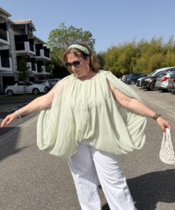 Alternative view of Blouse voile Athena vert d'eau