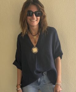 Blouse soleil Sol bleu marine