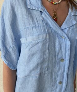 Alternative view of Chemise en lin Lana bleu ciel