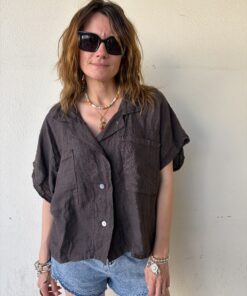 Chemise en lin Lana chocolat