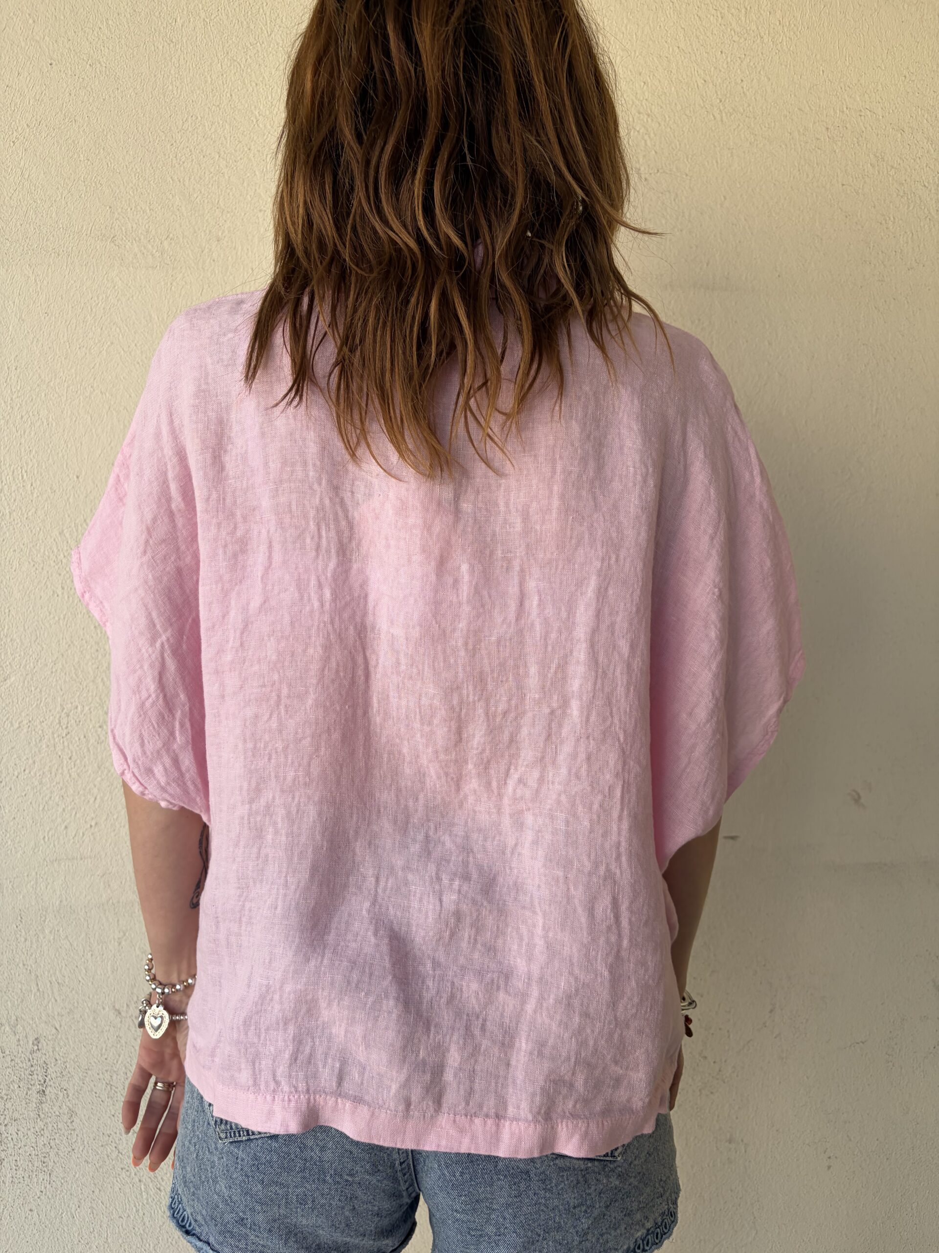 Chemise en lin Lana rose pâle – Image 3