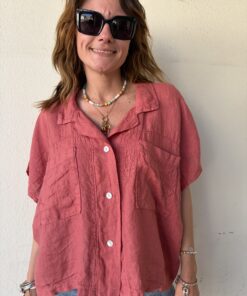 Chemise en lin Lana terracota