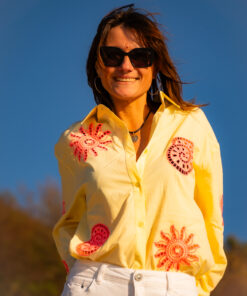 Chemise brodée Rosa jaune