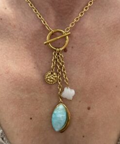 Collier Caracas bleu turquoise