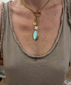 Alternative view of Collier Caracas bleu turquoise
