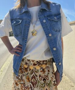 Veste sans manches en jean Erika