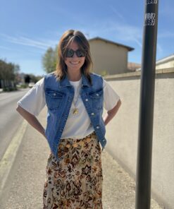 Alternative view of Veste sans manches en jean Erika
