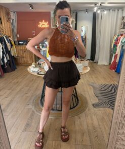 Alternative view of Jupe short Laura chocolat