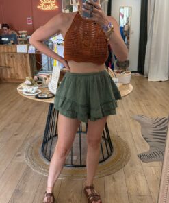 Alternative view of Jupe short Laura kaki