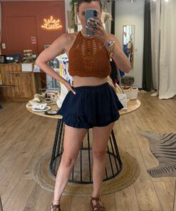 Alternative view of Jupe short Laura bleu marine