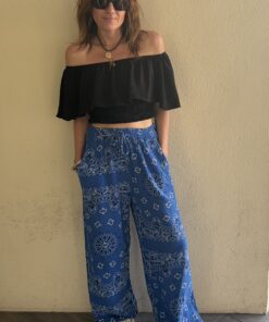 Alternative view of Pantalon bandana bleu