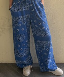 Pantalon bandana bleu