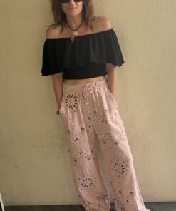 Alternative view of Pantalon bandana rose pâle