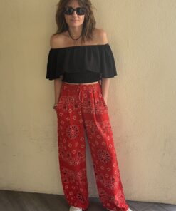 Alternative view of Pantalon bandana rouge