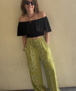 Alternative view of Pantalon bandana vert