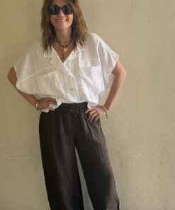 Alternative view of Pantalon en lin Ilona chocolat