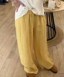 Pantalon en lin Ilona jaune