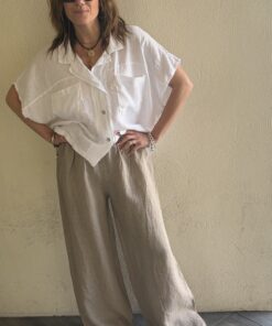 Alternative view of Pantalon en lin Ilona taupe