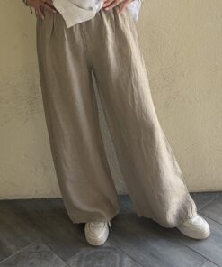 Pantalon en lin Ilona taupe