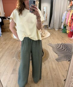 Alternative view of Pantalon en lin Ilona kaki