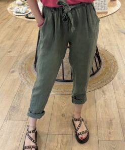 Pantalon à revers Lidia kaki