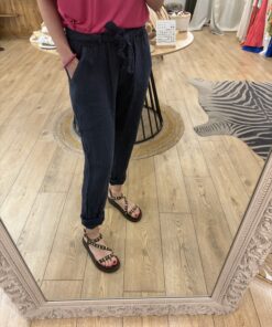 Pantalon à revers Lidia bleu marine