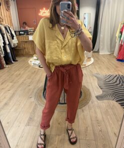 Alternative view of Pantalon à revers Lidia terracotta