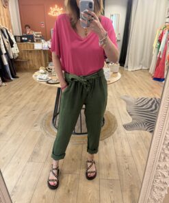 Alternative view of Pantalon à revers Lidia vert