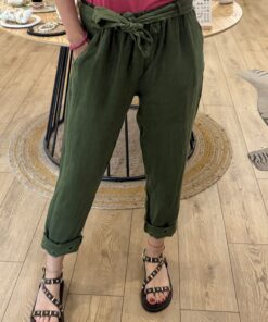 Pantalon à revers Lidia vert