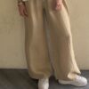 Pantalon en lin Ilona beige foncé