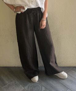 Pantalon en lin Ilona chocolat