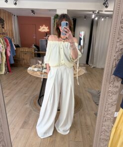 Pantalon fluide Lola blanc
