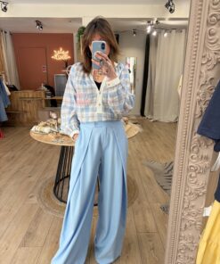 Pantalon fluide Lola bleu ciel