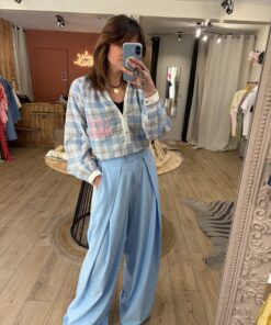 Alternative view of Pantalon fluide Lola bleu ciel