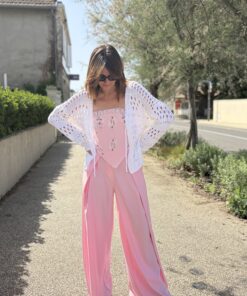Pantalon fluide Lola rose pâle