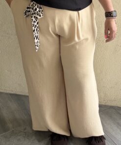 Pantalon fluide uni Lily beige