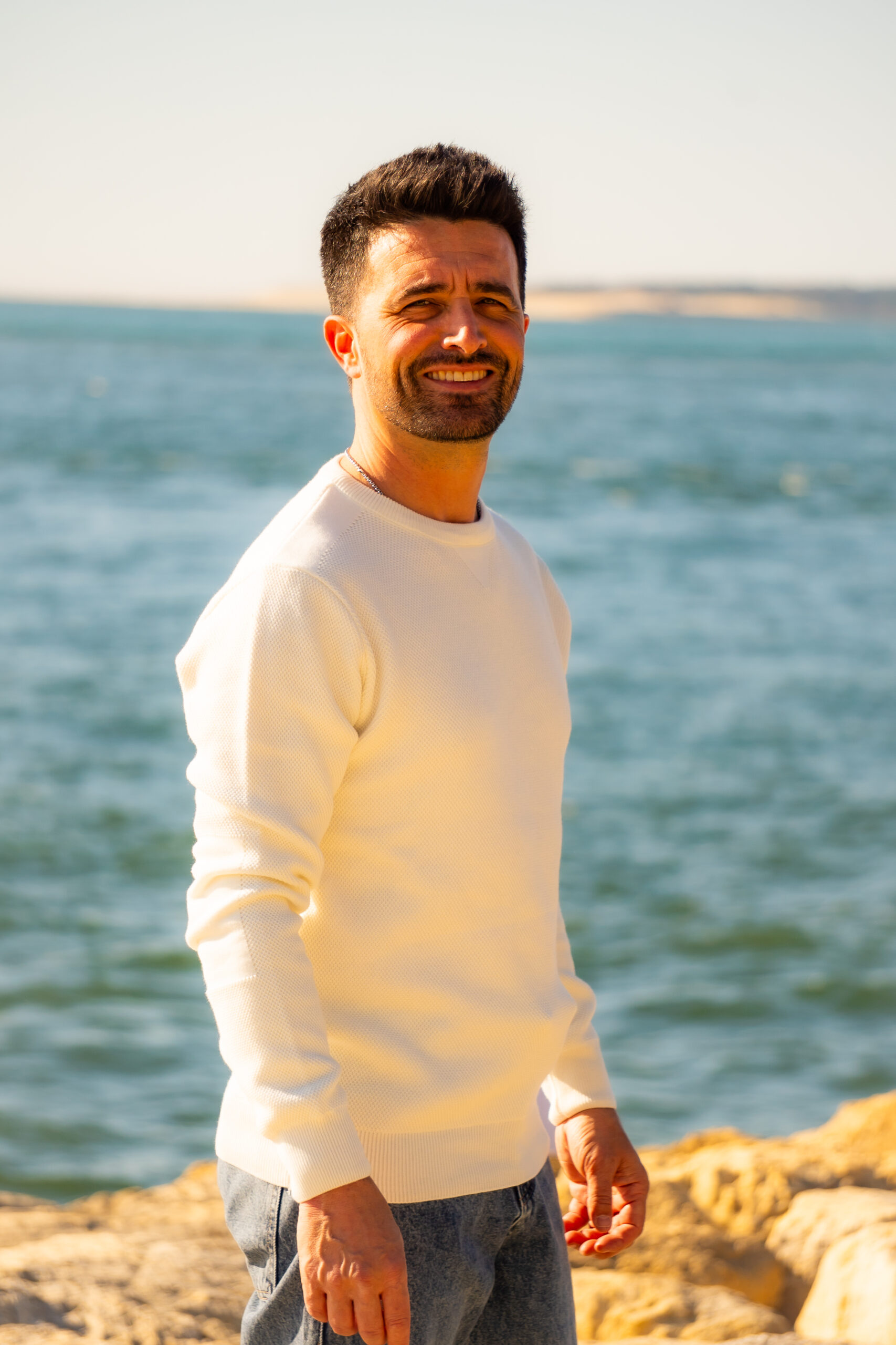 Pull demi saison Sam blanc – Image 3