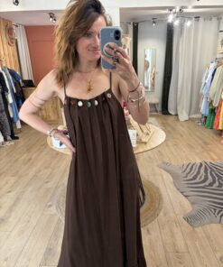 Alternative view of Robe perles Emma chocolat