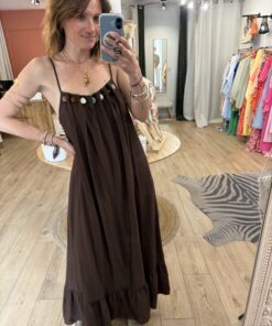 Robe perles Emma chocolat