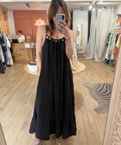 Alternative view of Robe perles Emma noire