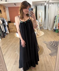 Robe perles Emma noire
