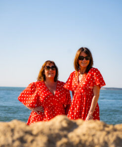 Alternative view of Robe longue à pois Lena rouge