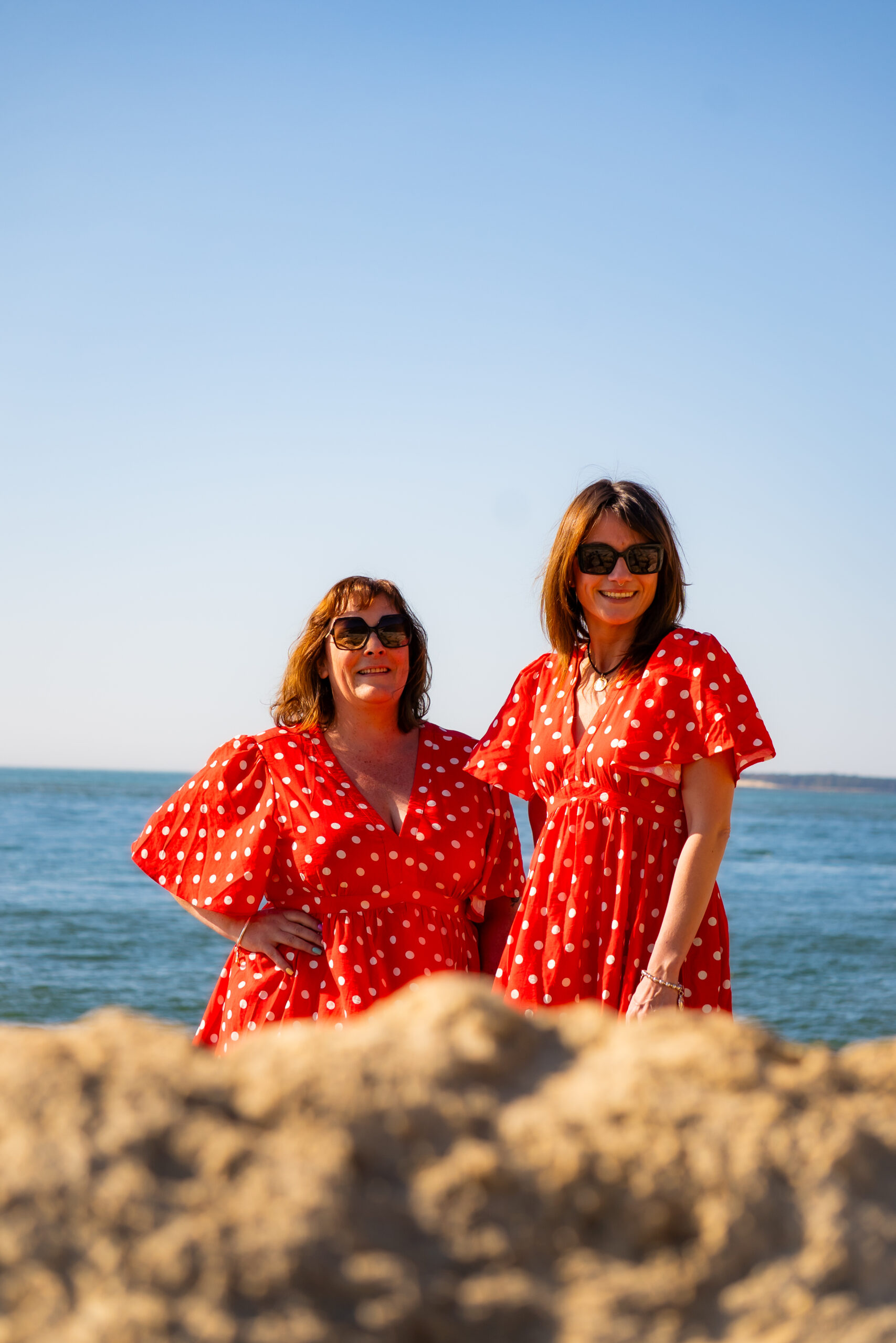 Robe longue à pois Lena rouge – Image 2