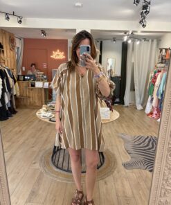 Robe Maya camel et beige
